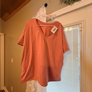 Wishlist Pink V-Neck Short Sleeve Top M/L